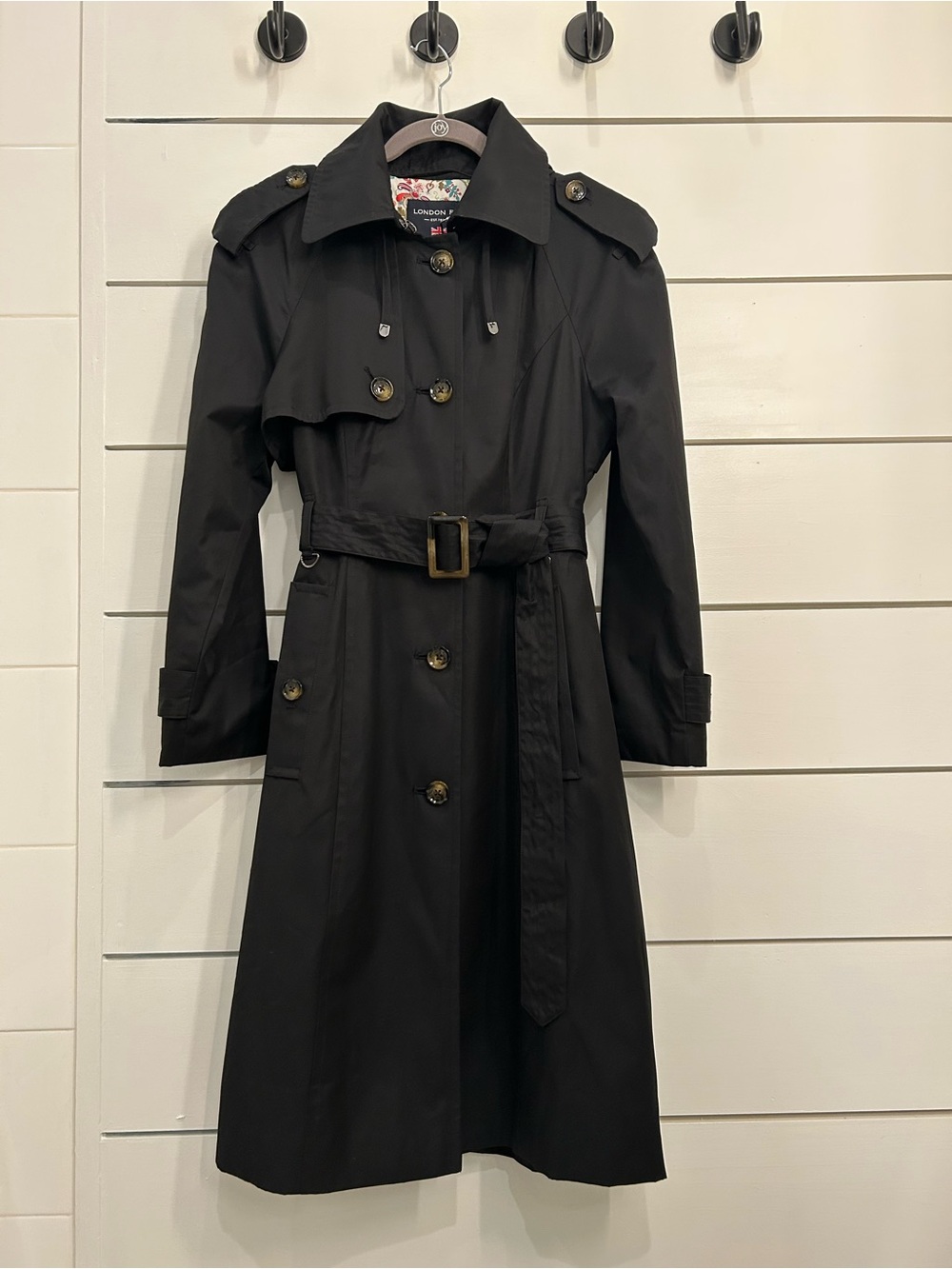 London Fog Single Breasted Midi Trench Coat - removable hood
London Fog